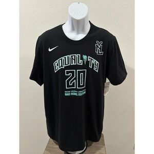 Nike New York Liberty Sabrina Ionescu 20 Rebel Edition Black T-Shirt Mens Large